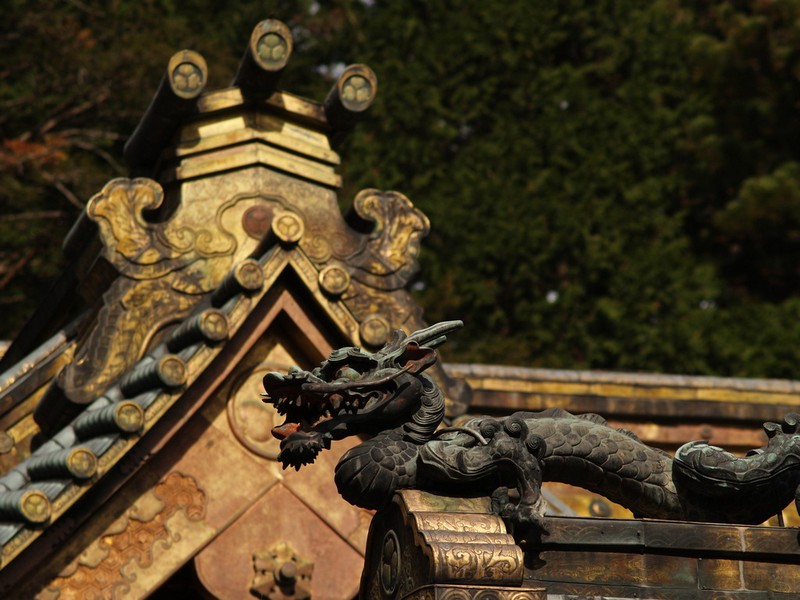 日光市寺庙中国门的龙